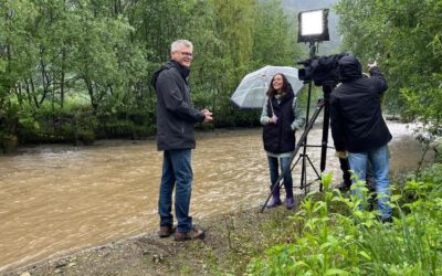 8th May 2024 Slovenia: MOSAIC in the filed with the Slovenian TV! Our colleague Milan Kobal from the University of Ljubljana has been interviewed about torrents, torrential risks, protective forest management and our project MOSAIC.