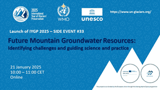 International Year for Glaciers Preservation launch day: Waterwise will lead a side event on the 21st of January